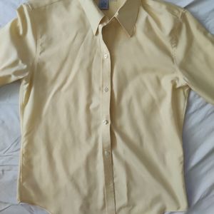 Yellow, cotton long sleeve non-iron blouse by Brooks Brothers.